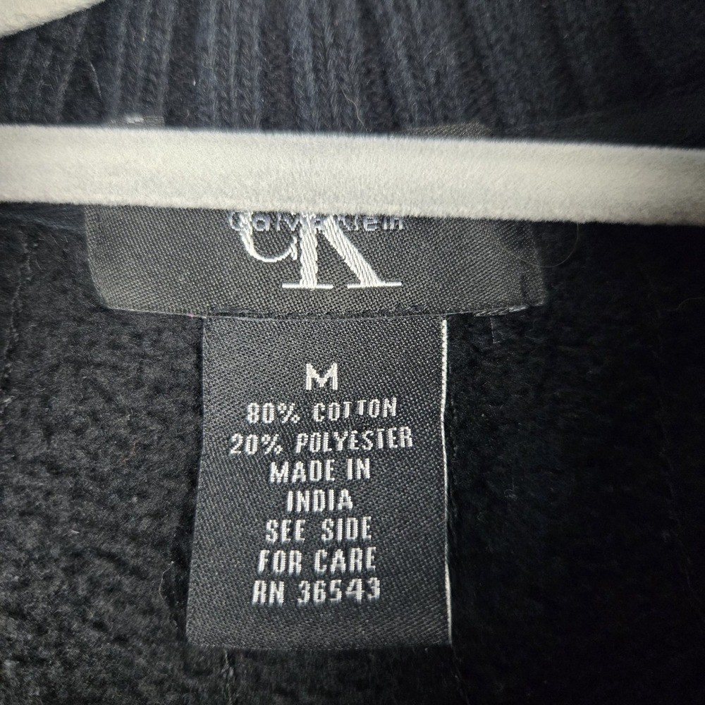 Calvin‎ Klein Knit Jacket Mens Medium Black Pockets - Picture 10 of 10